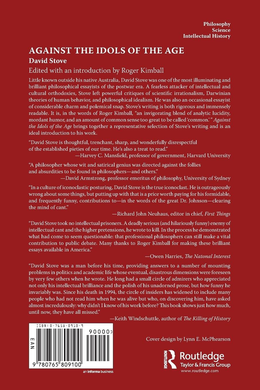 Rückseitencover Against the Idols of the Age