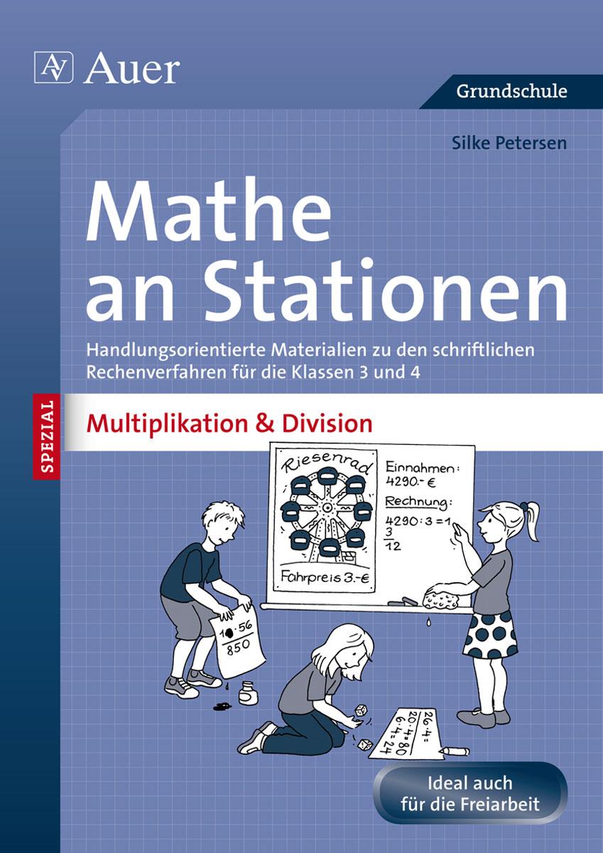 Vorderes Coverbild Mathe an Stationen Multiplikation & Division 3-4