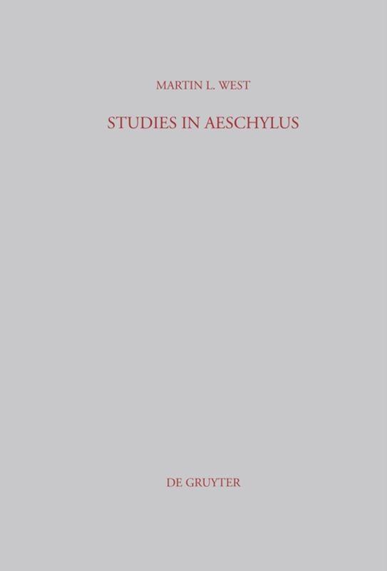 Vorderes Coverbild Studies in Aeschylus