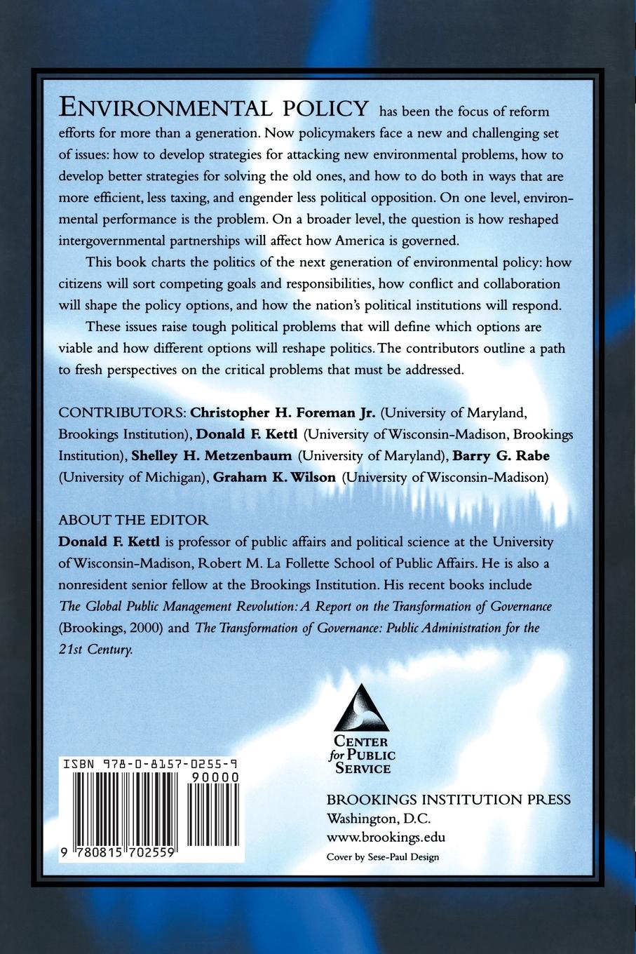 Rückseitencover Environmental Governance