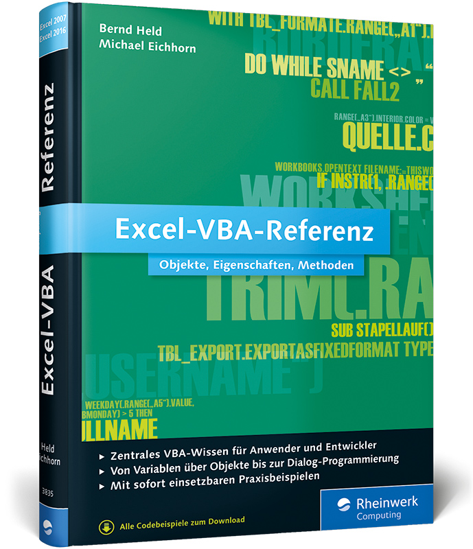 Vorderes Coverbild Excel-VBA-Referenz
