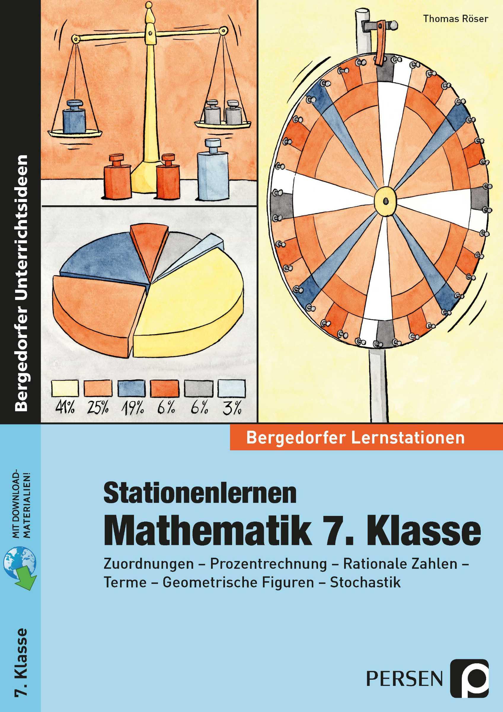 Vorderes Coverbild Stationenlernen Mathematik 7. Klasse