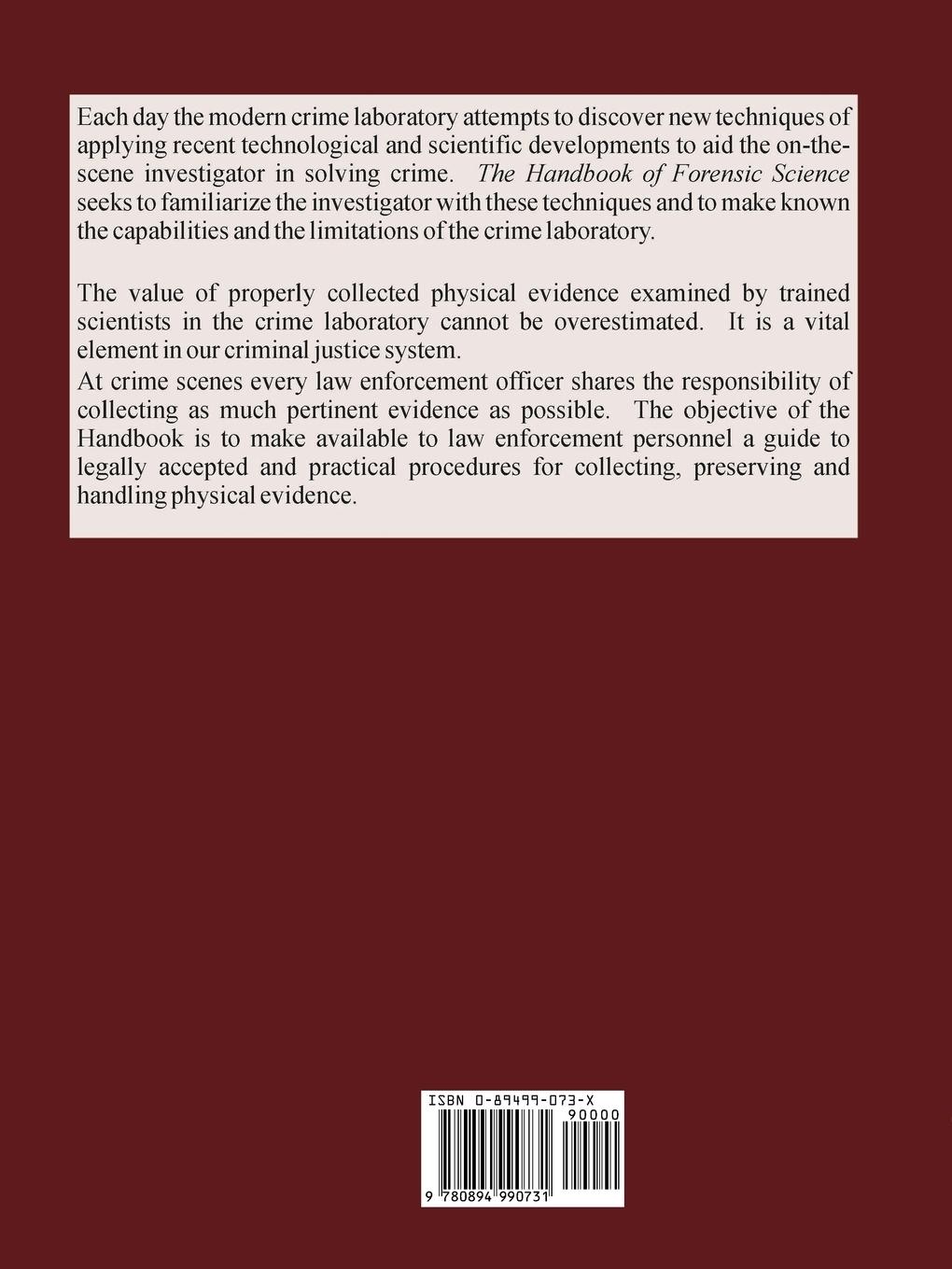 Rückseitencover Handbook of Forensic Science