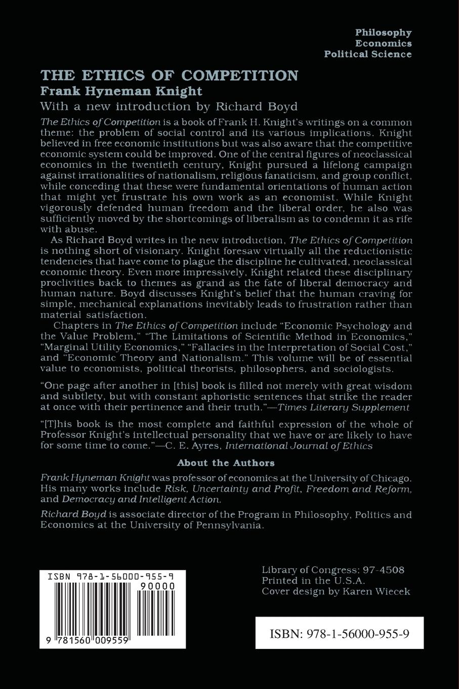 Rückseitencover The Ethics of Competition