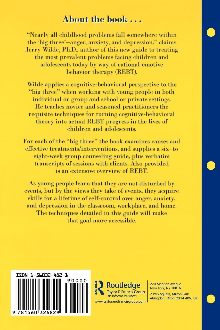 Rückseitencover Treating Anger, Anxiety, And Depression In Children And Adolescents