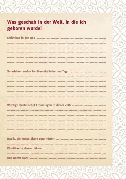 Beispielinhalt (Bild) Tagebuch für Mama und mich