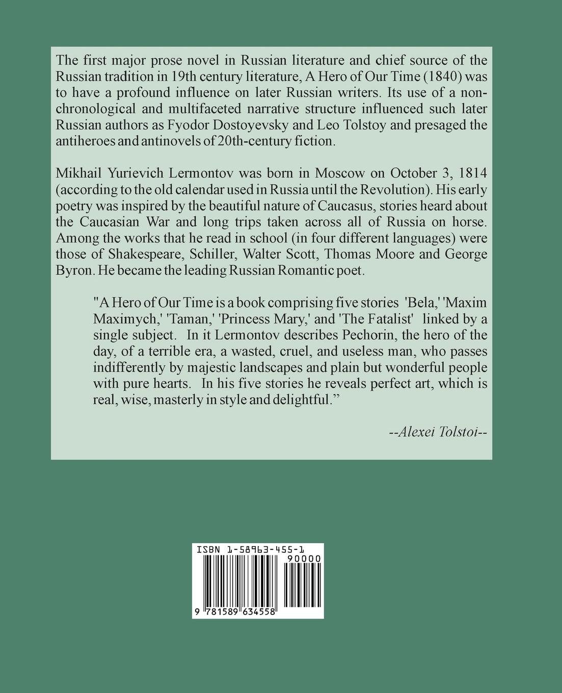 Rückseitencover A Hero of Our Time