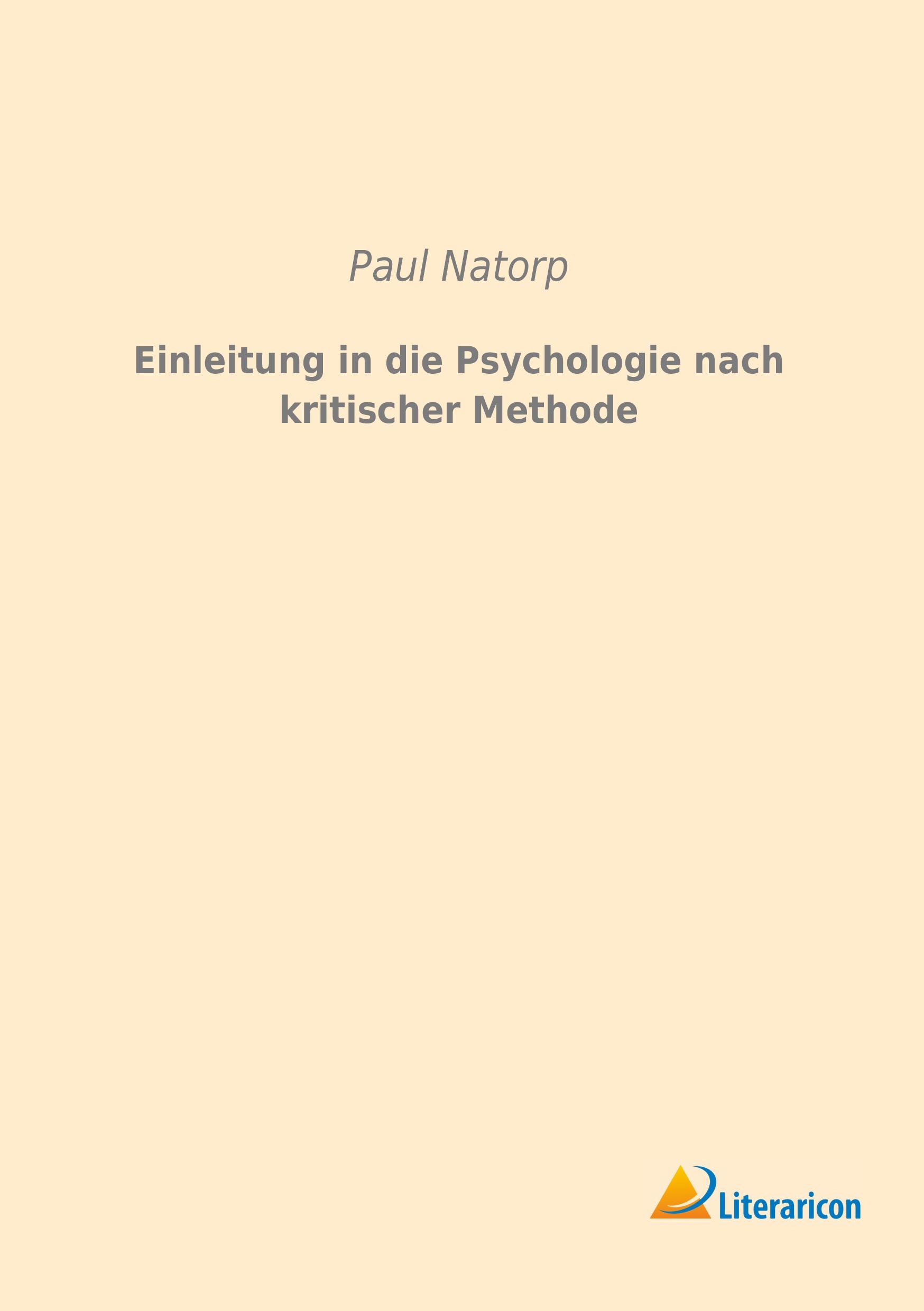 Vorderes Coverbild Einleitung in die Psychologie nach kritischer Methode