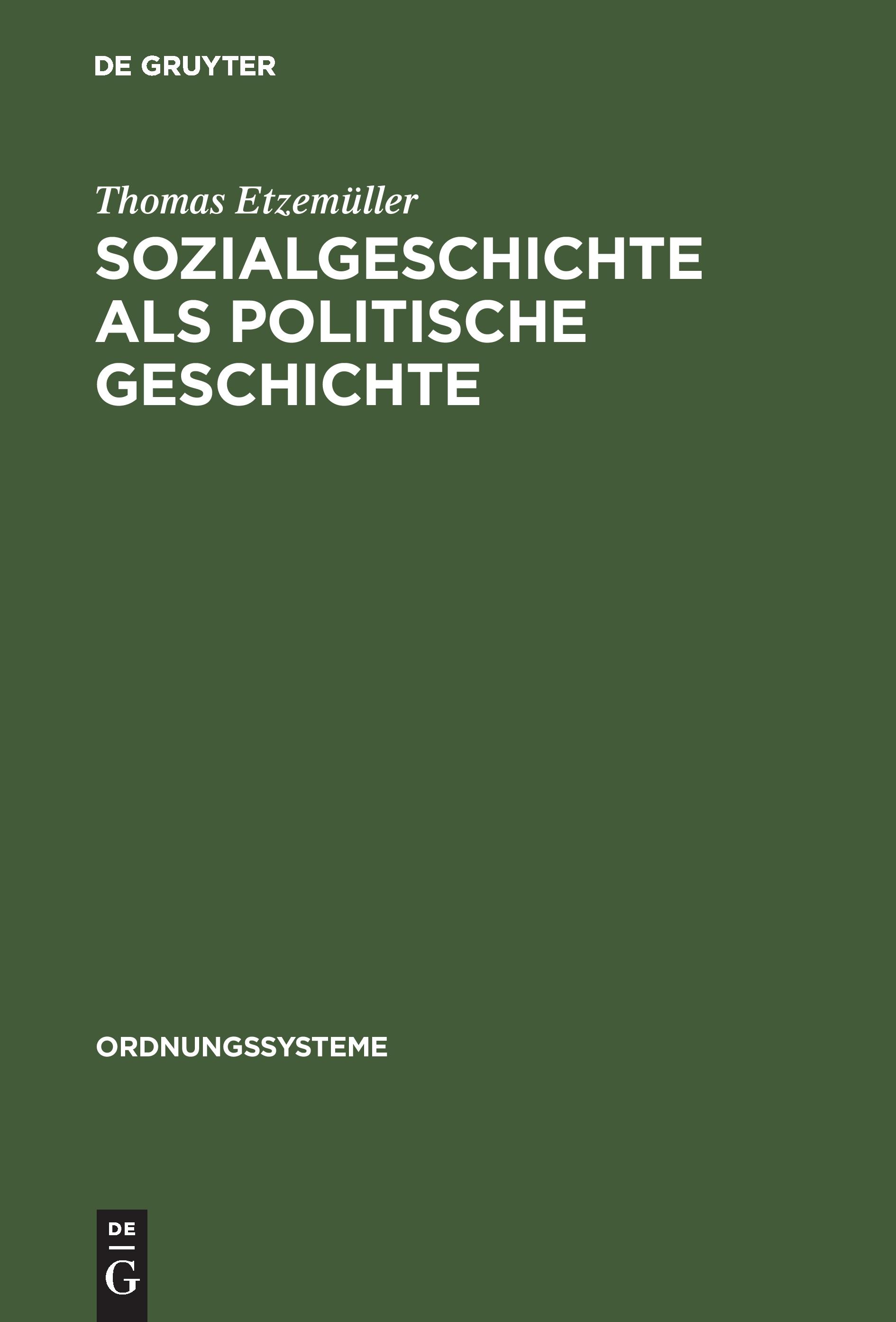 Vorderes Coverbild Sozialgeschichte als politische Geschichte
