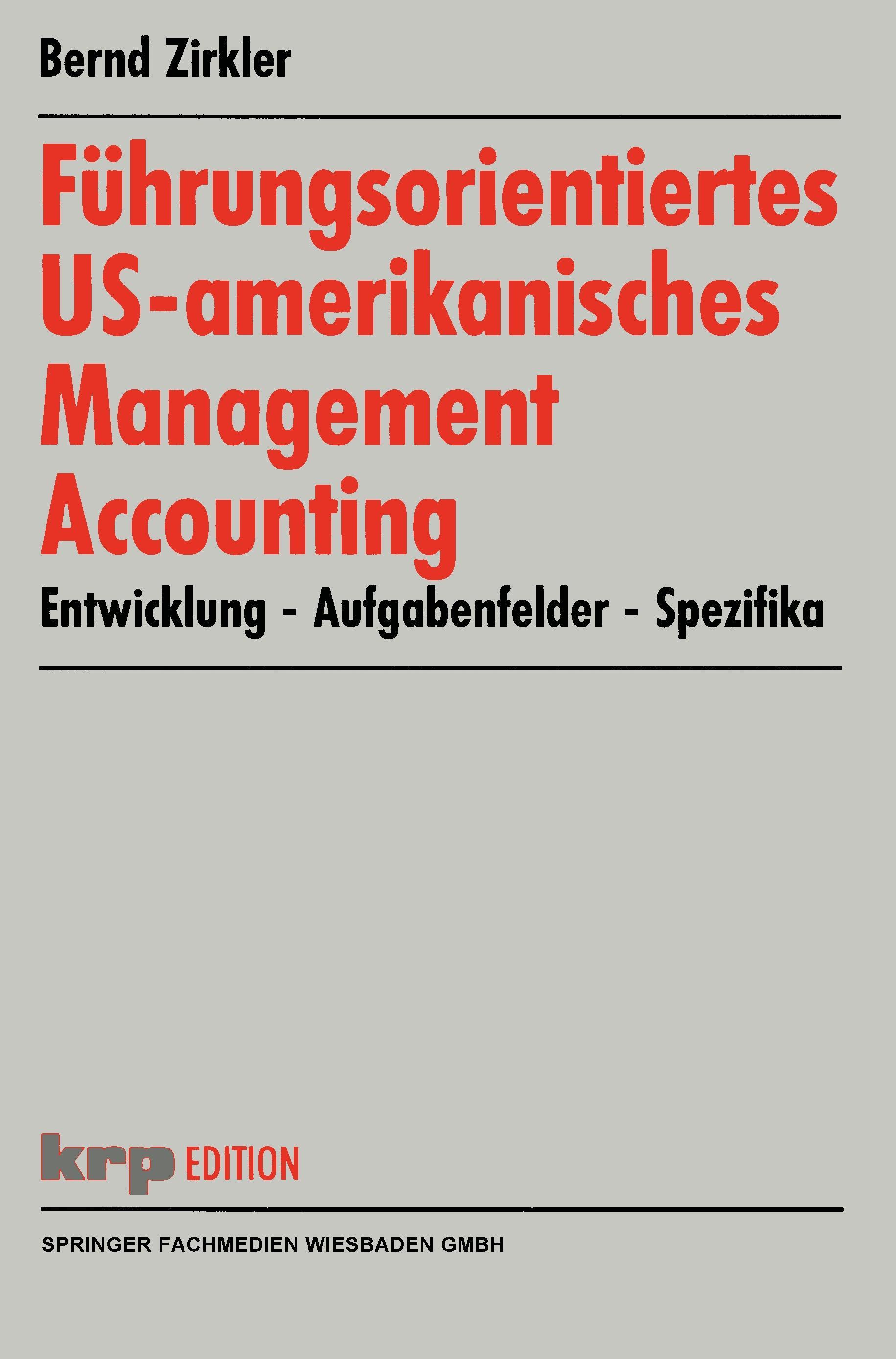 Vorderes Coverbild Führungsorientiertes US-amerikanisches Management Accounting