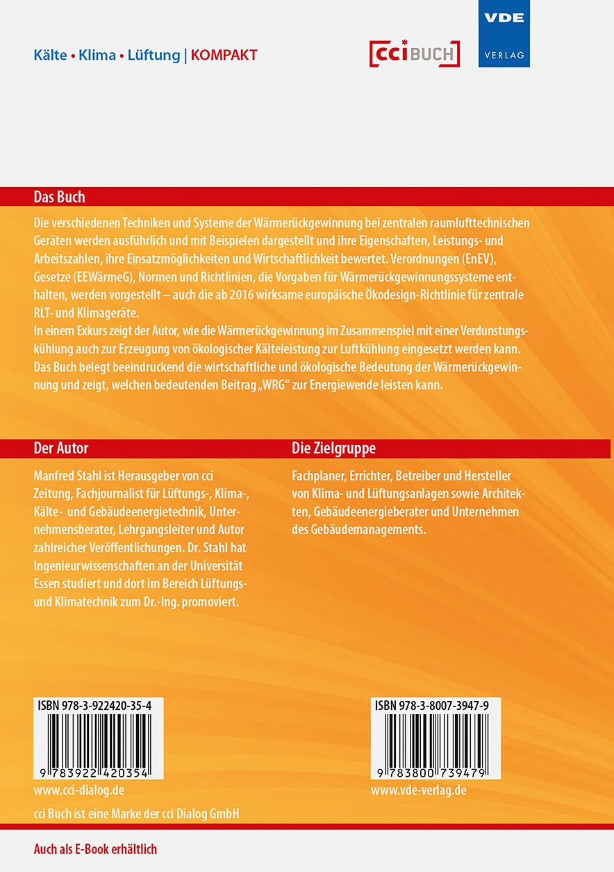 Rückseitencover Wärmerückgewinnung in RLT-Anlagen