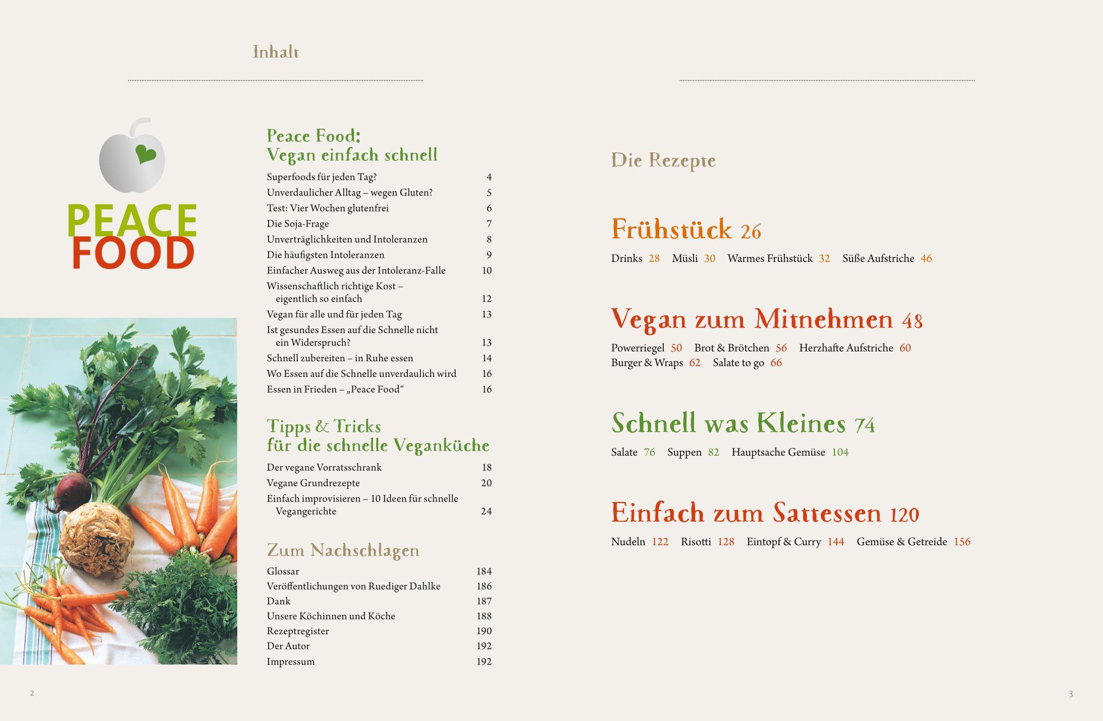 Beispielinhalt (Bild) Peace Food - Vegan einfach schnell