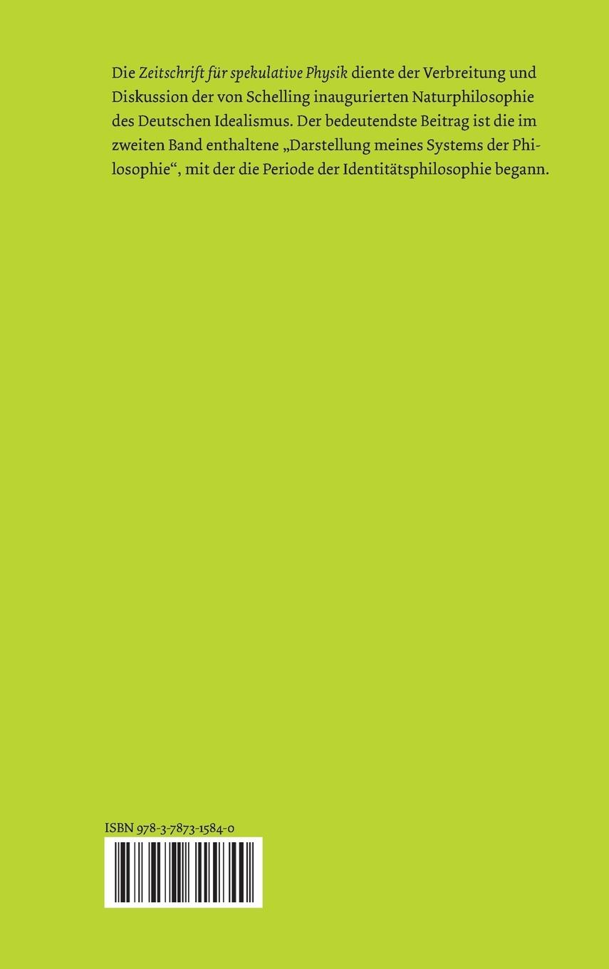 Rückseitencover Zeitschrift für spekulative Physik / Zeitschrift für spekulative Physik