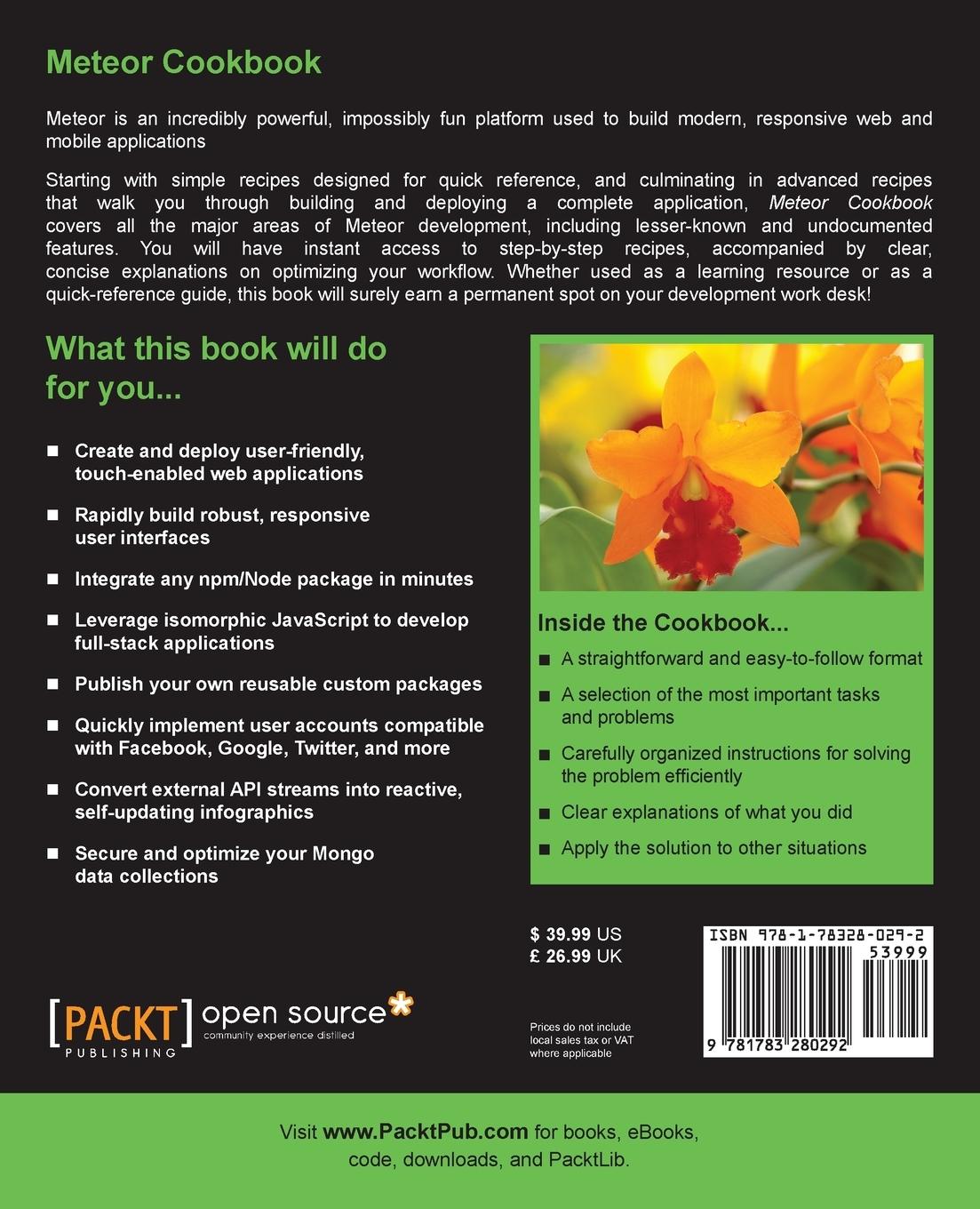 Rückseitencover Meteor Web Application Development Cookbook