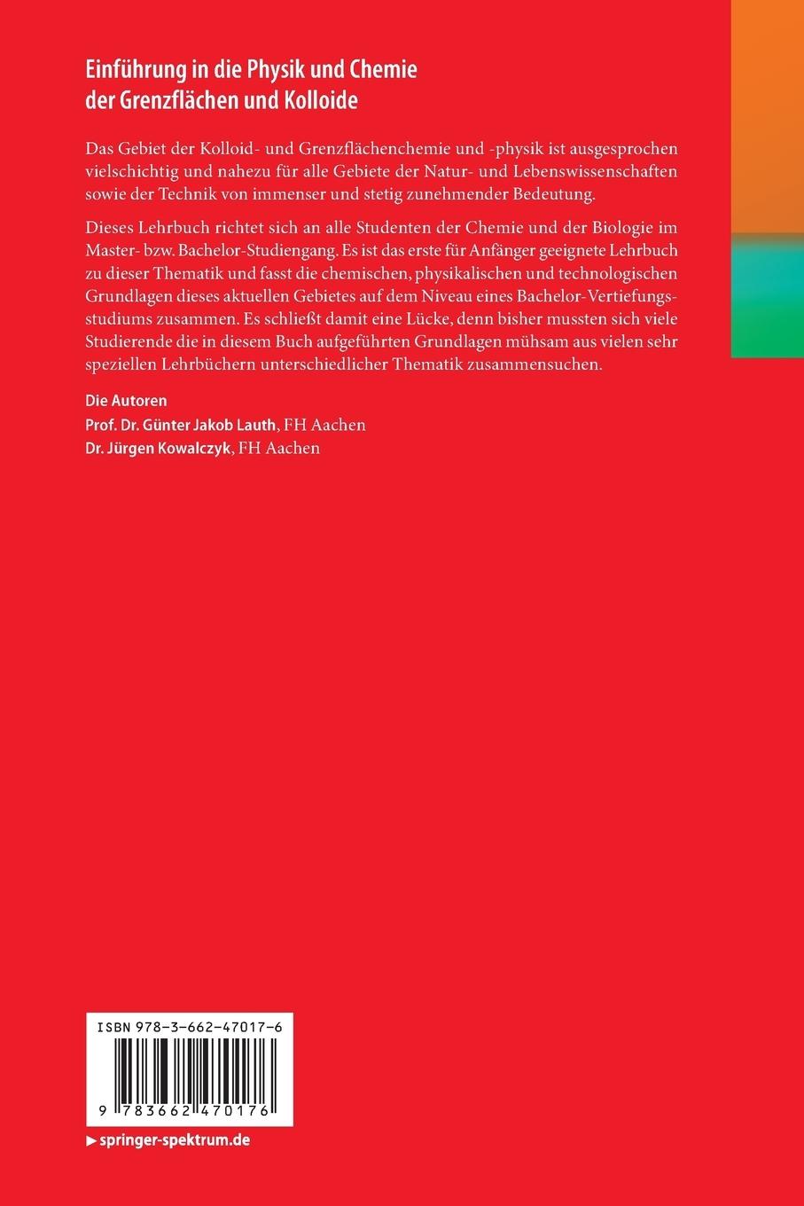 Rückseitencover Einführung in die Physik und Chemie der Grenzflächen und Kolloide