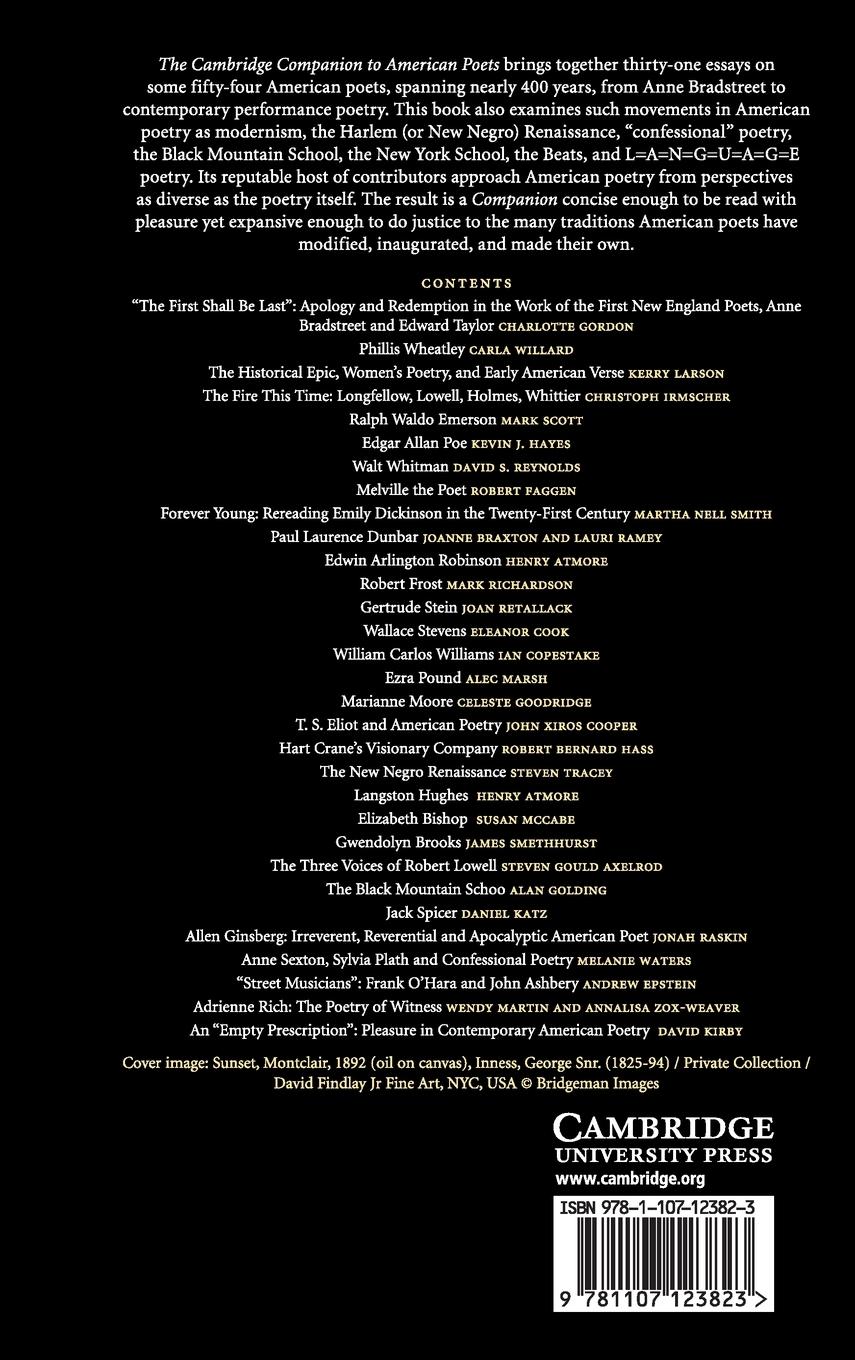 Rückseitencover The Cambridge Companion to American Poets