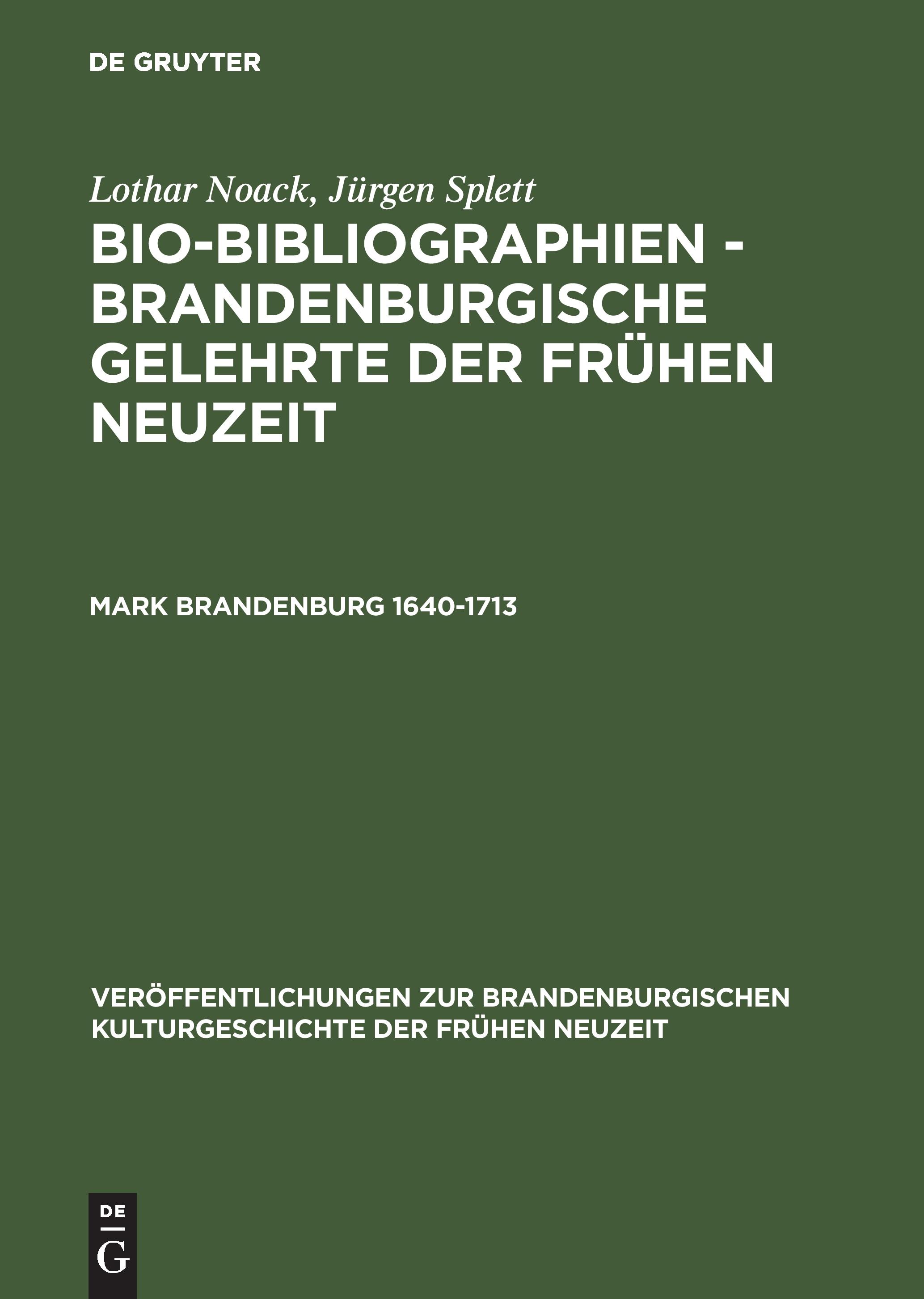 Vorderes Coverbild Mark Brandenburg 1640-1713