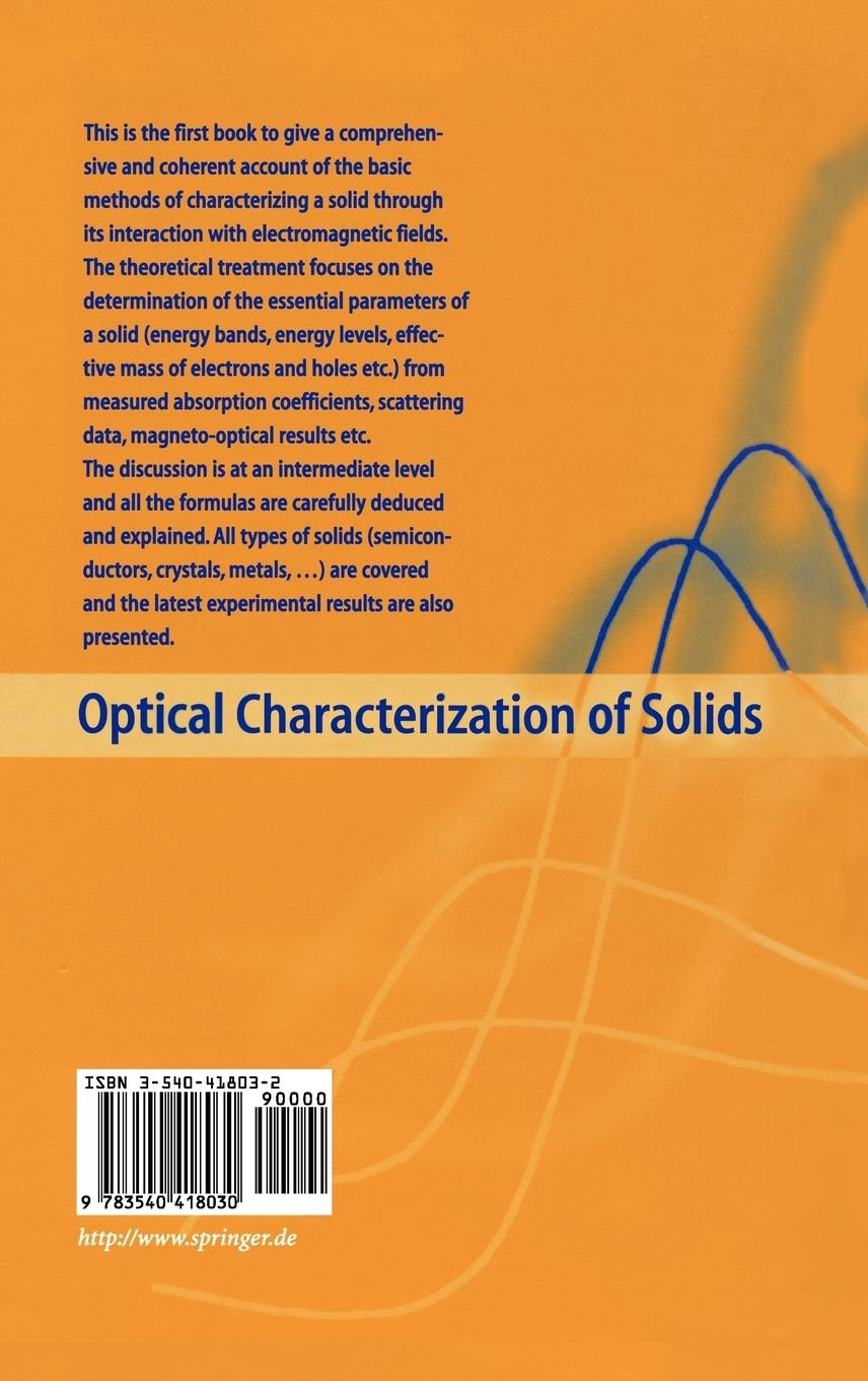Rückseitencover Optical Characterization of Solids