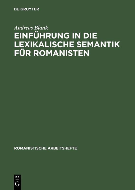 Vorderes Coverbild Einführung in die lexikalische Semantik für Romanisten