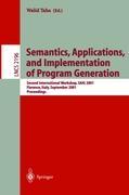 Vorderes Coverbild Semantics, Applications, and Implementation of Program Generation