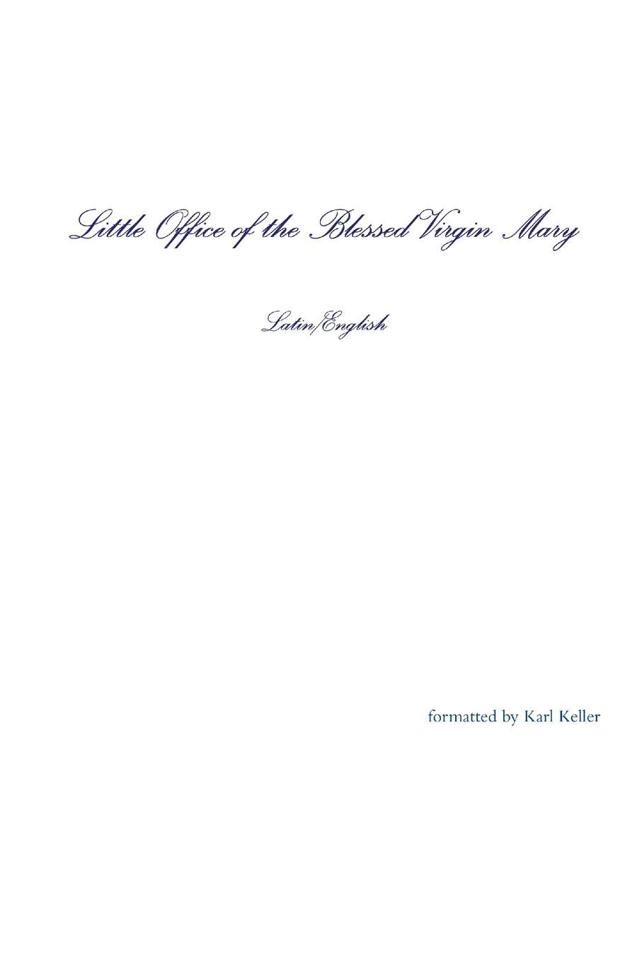 Vorderes Coverbild Little Office of the Blessed Virgin Mary Latin/English paperback