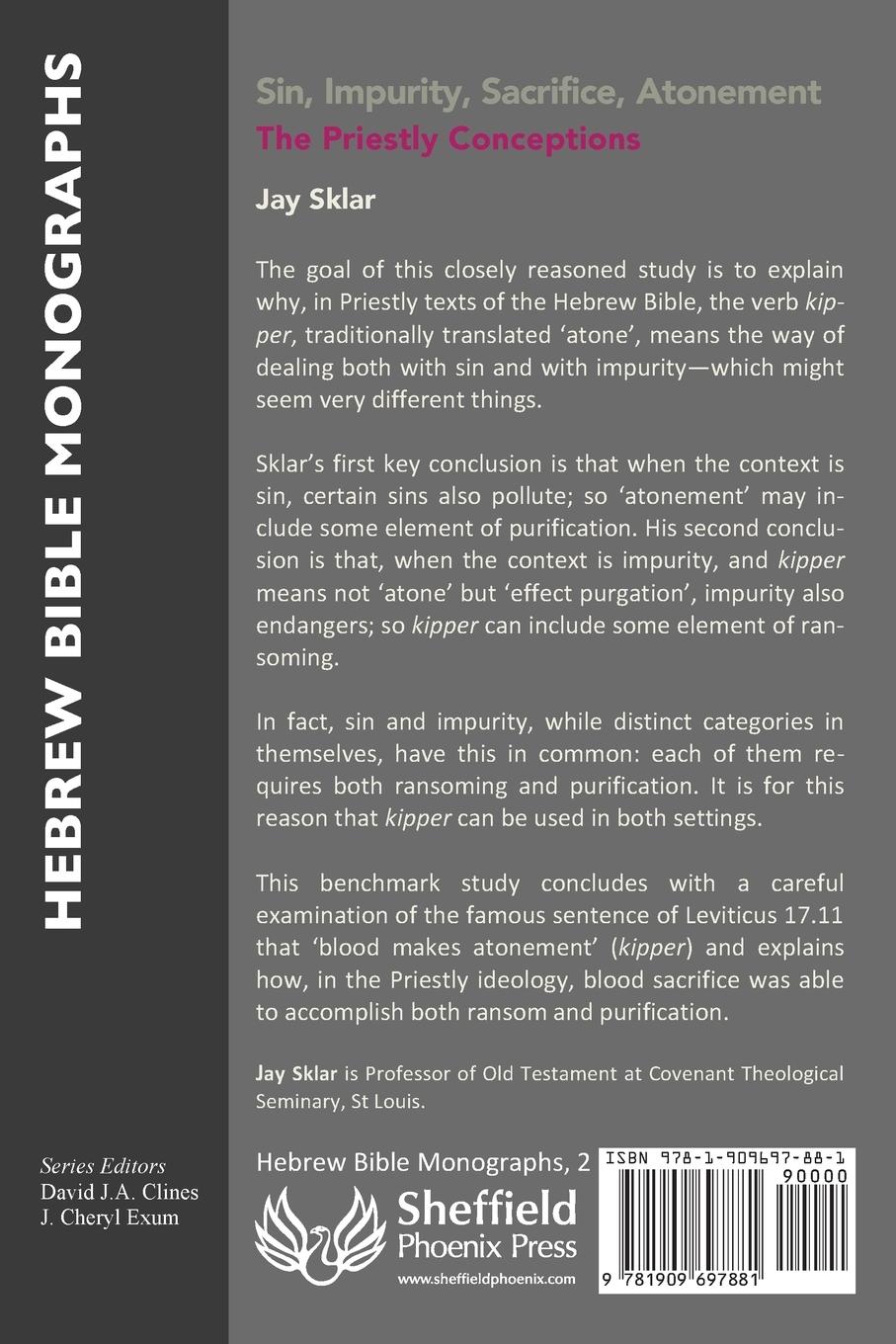 Rückseitencover Sin, Impurity, Sacrifice, Atonement