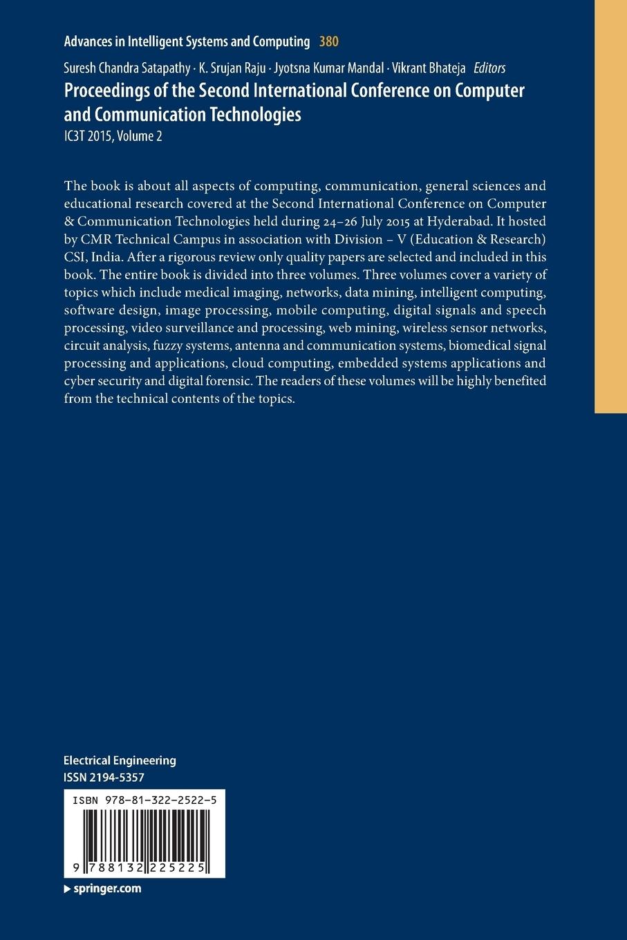 Rückseitencover Proceedings of the Second International Conference on Computer and Communication Technologies