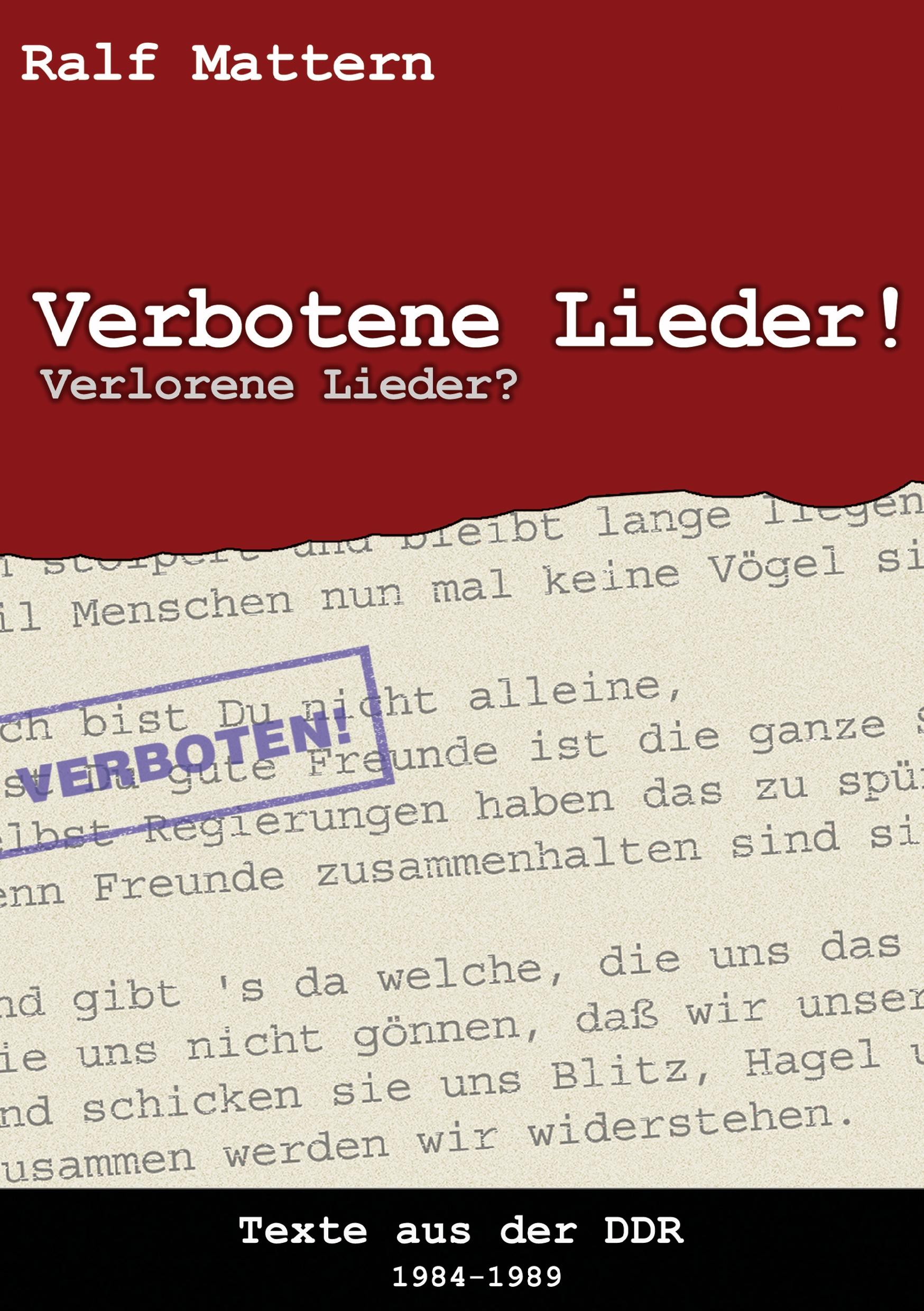 Vorderes Coverbild Verbotene Lieder! Verlorene Lieder?