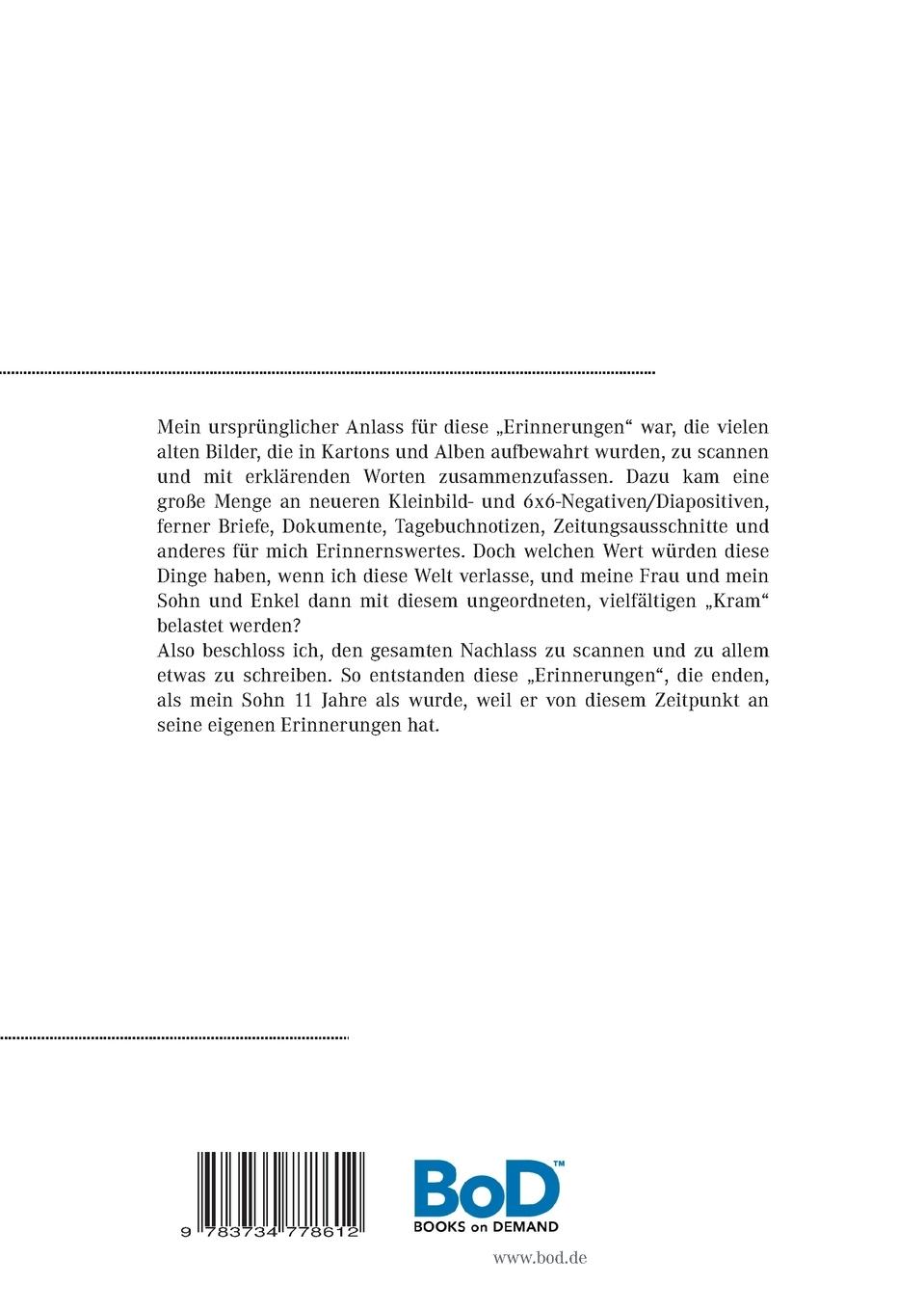 Rückseitencover Erinnerungen Peter Hahn