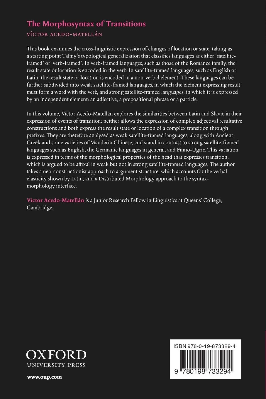 Rückseitencover The Morphosyntax of Transitions