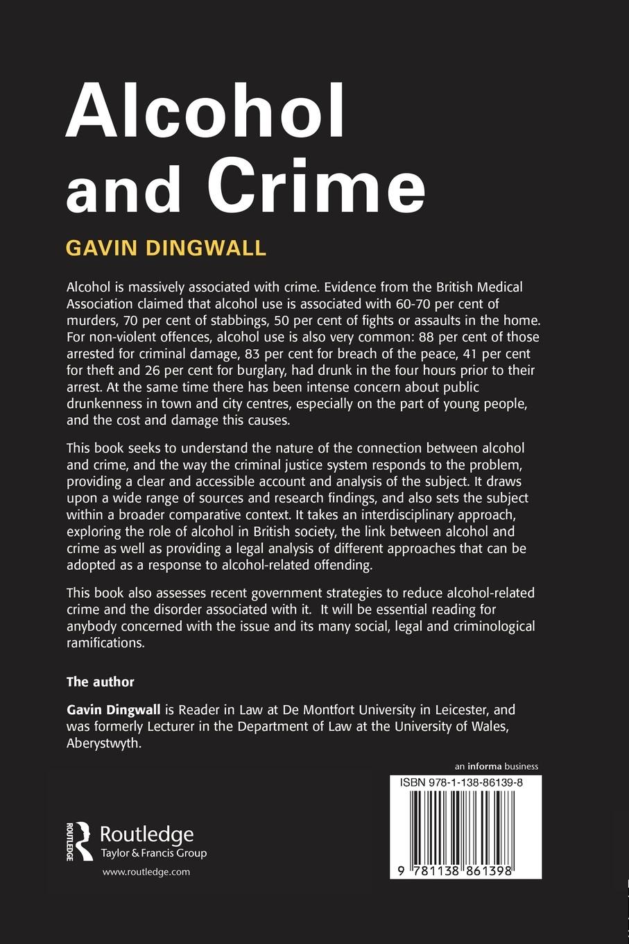 Rückseitencover Alcohol and Crime
