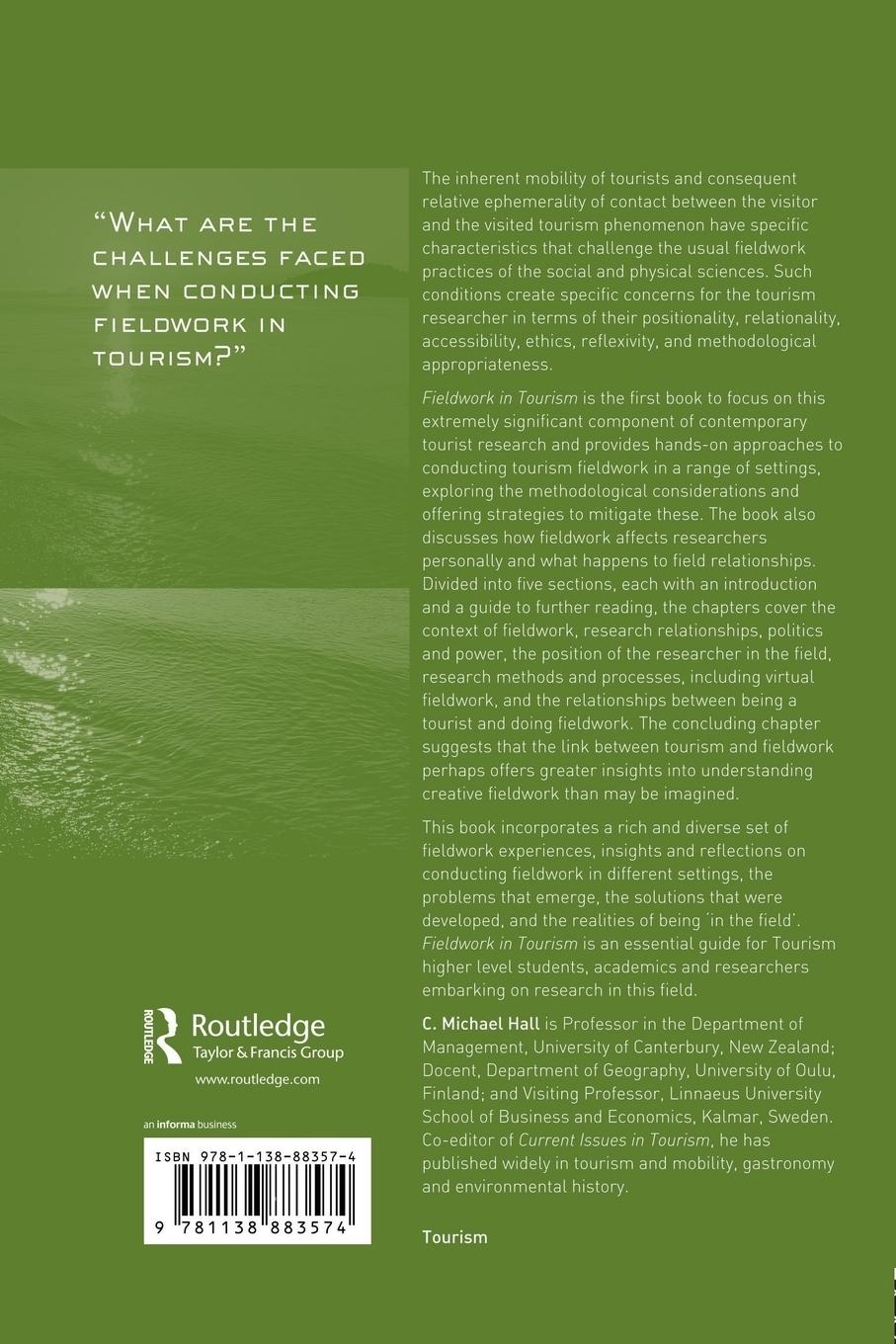 Rückseitencover Fieldwork in Tourism