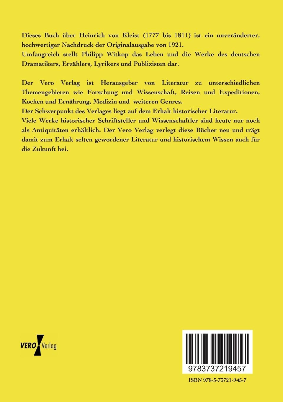 Rückseitencover Heinrich von Kleist