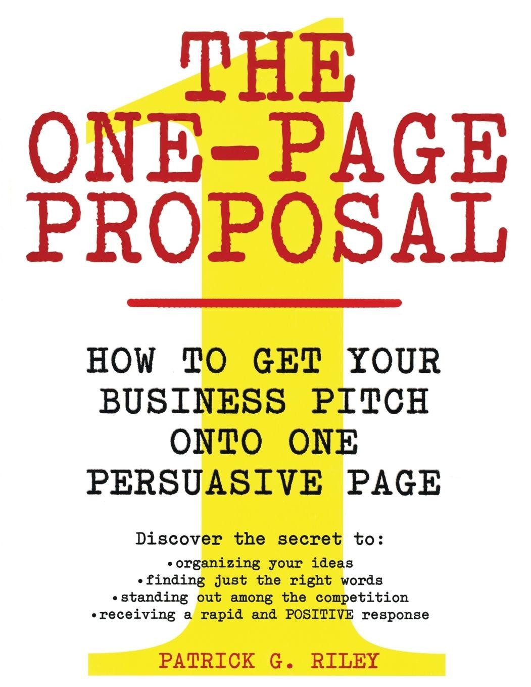 Vorderes Coverbild One-Page Proposal, The