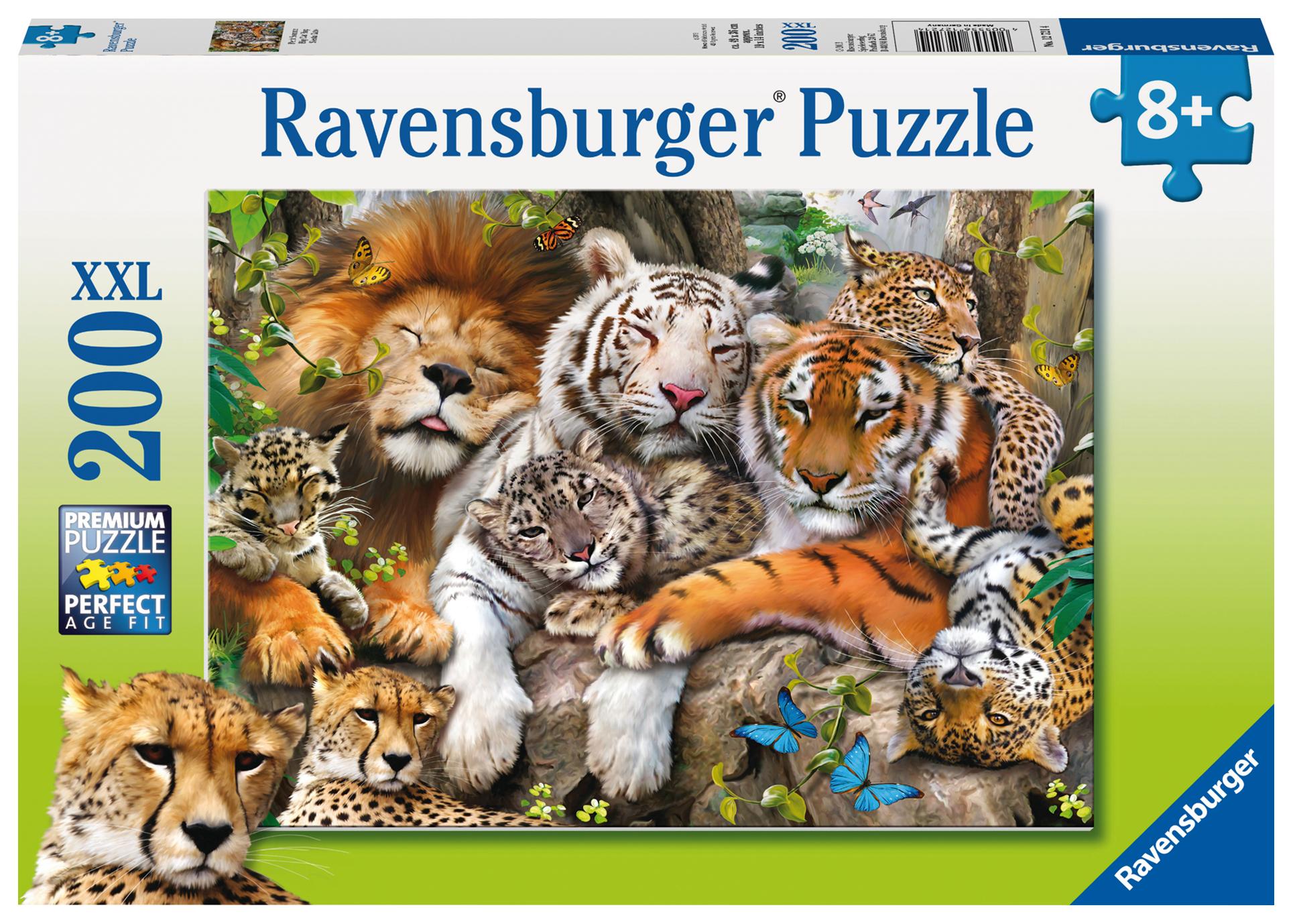 Vorderes Coverbild Schmusende Raubkatzen Puzzle 200 Teile