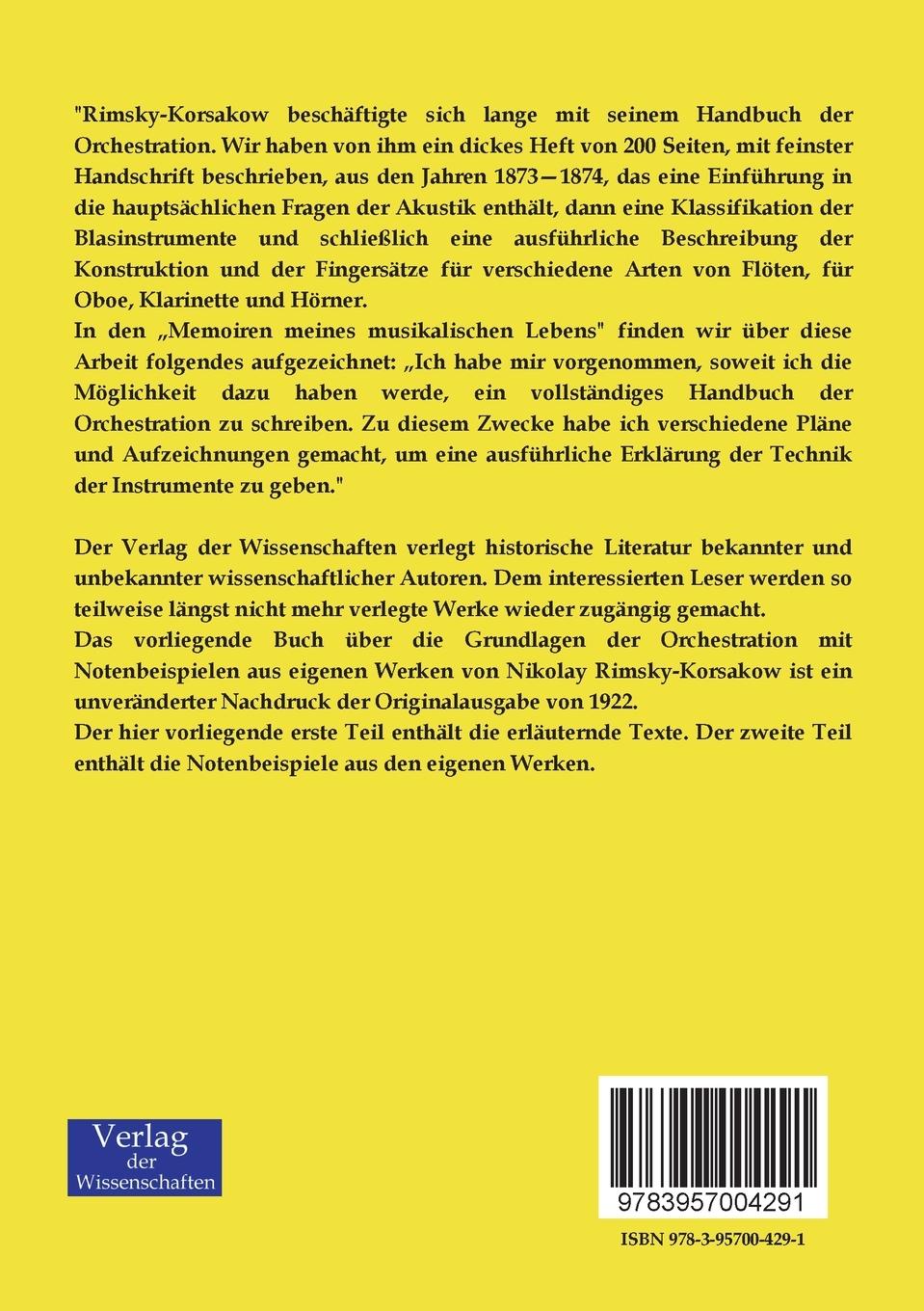 Rückseitencover Grundlagen der Orchestration