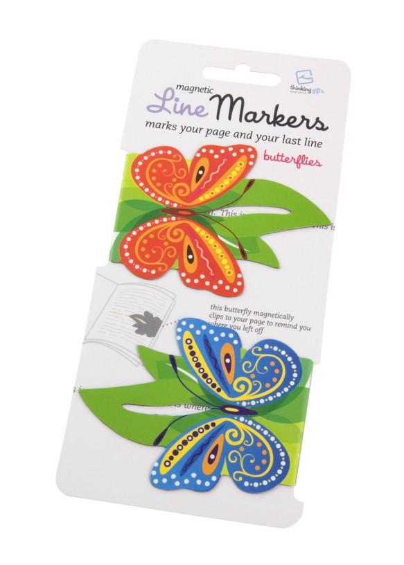 Vorderes Coverbild Line Markers (Butterflies/Schmetterlinge) | Magnetische Lesezeichen | 2er Set