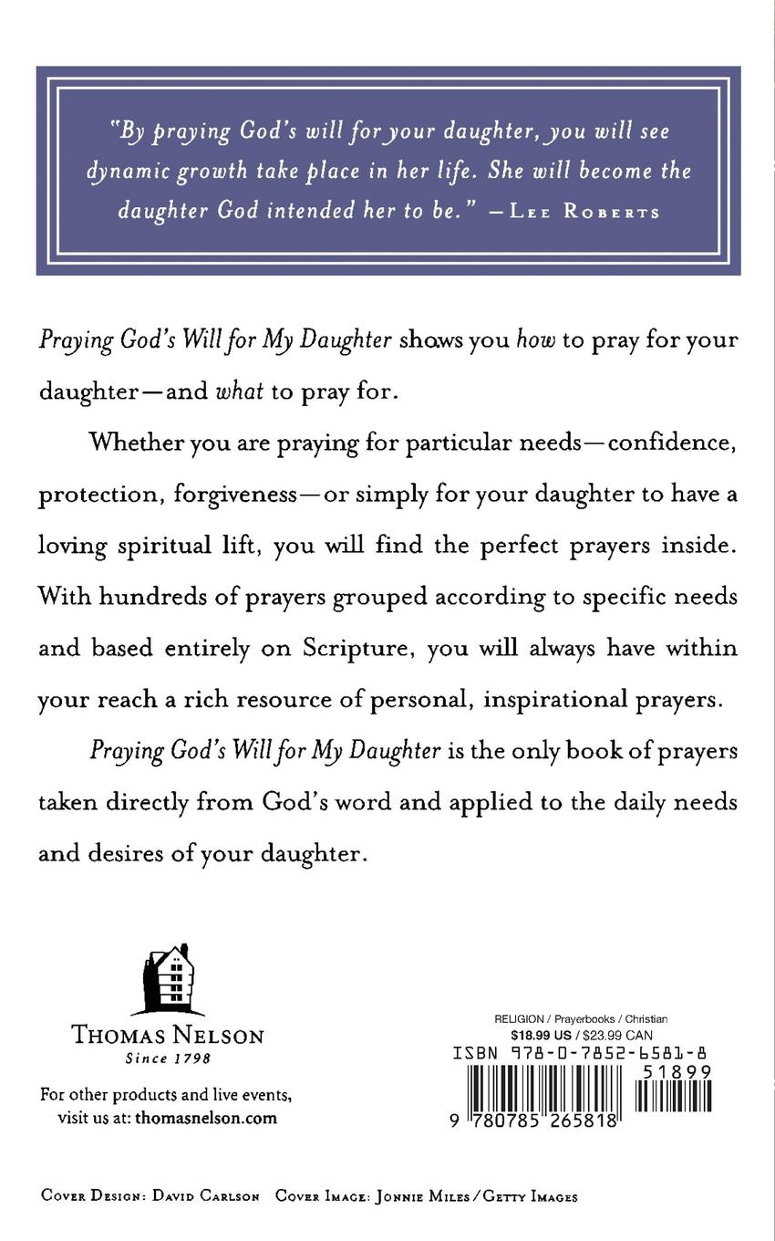 Rückseitencover Praying God's Will for My Daughter