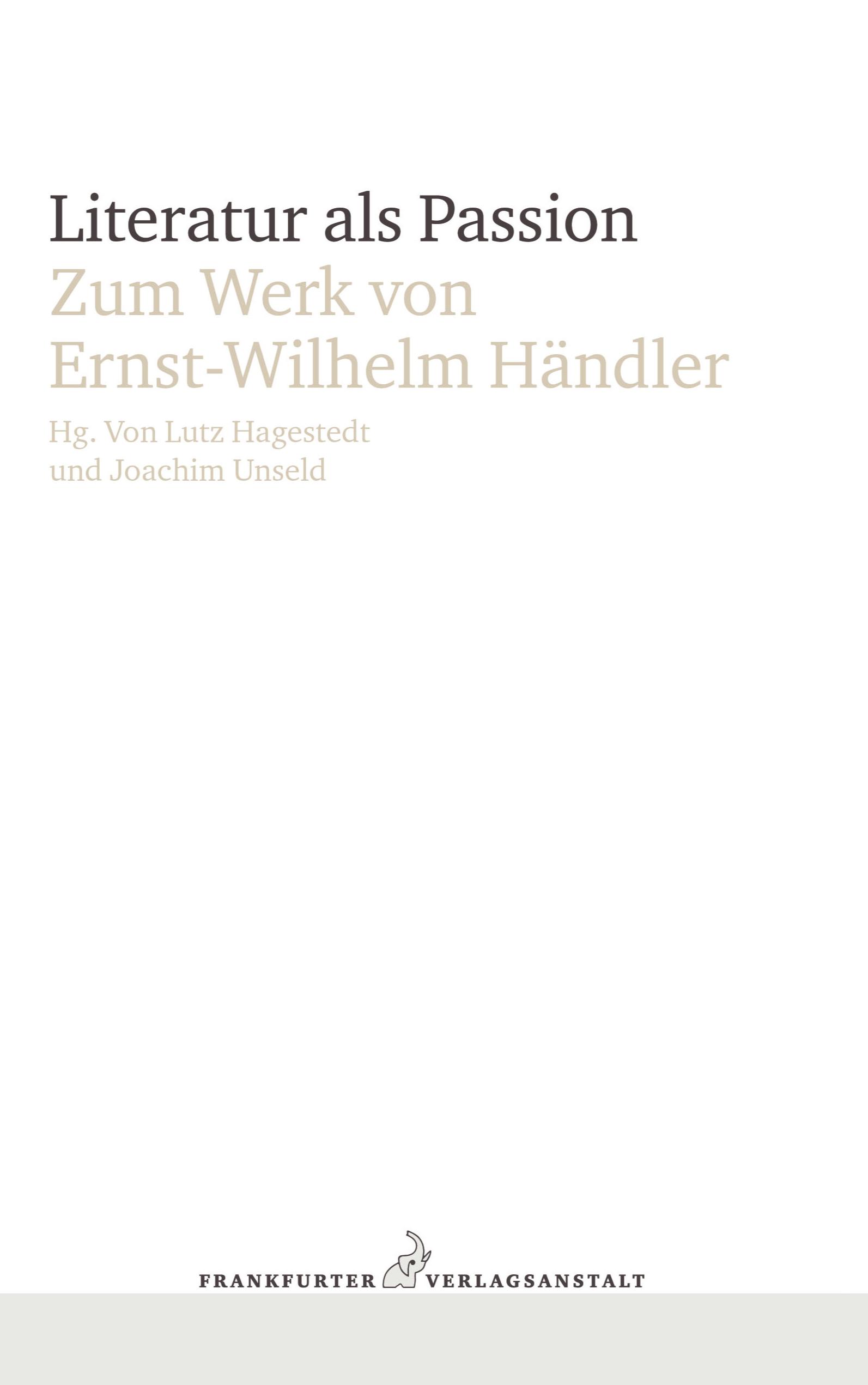 Vorderes Coverbild Literatur als Passion