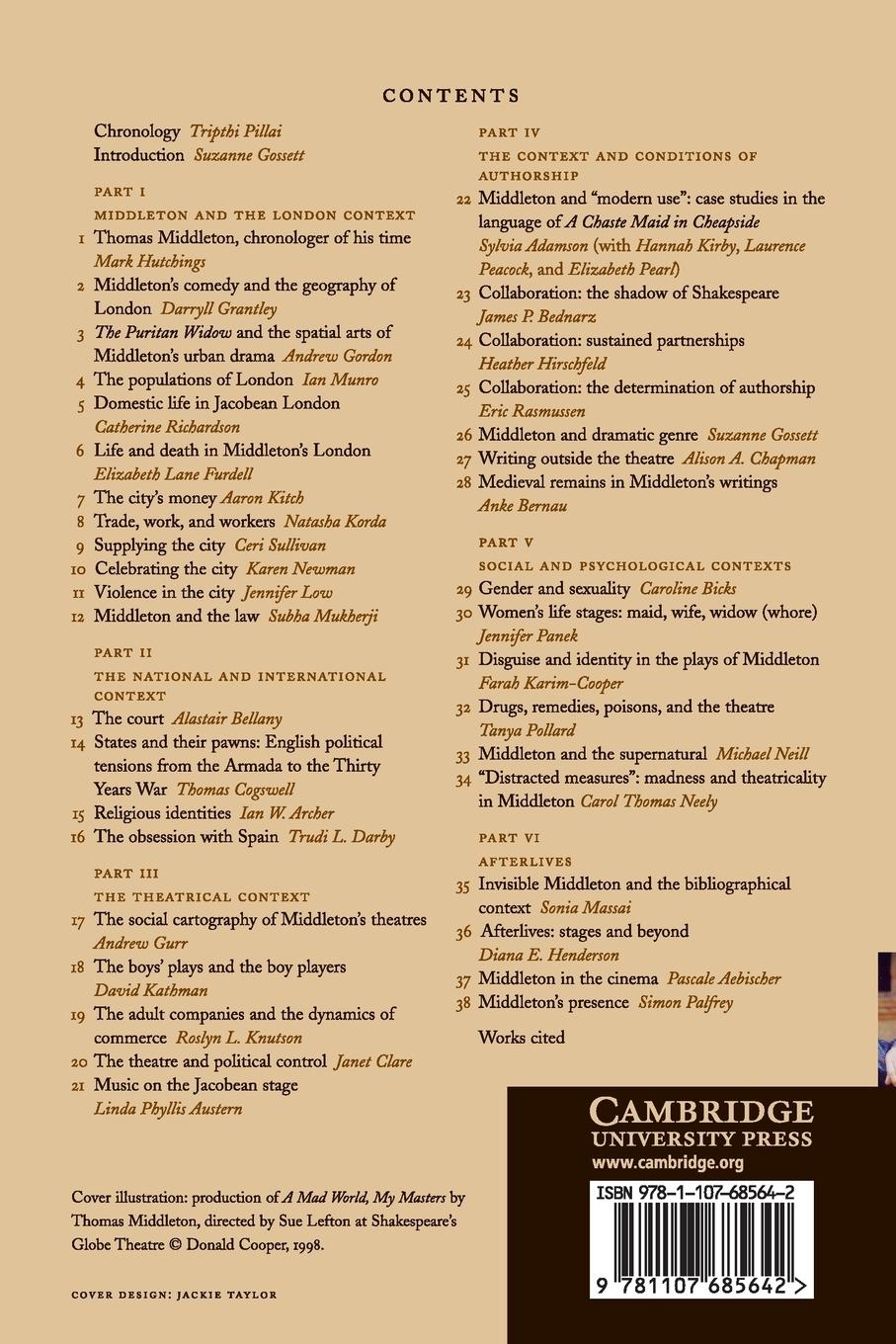 Rückseitencover Thomas Middleton in Context