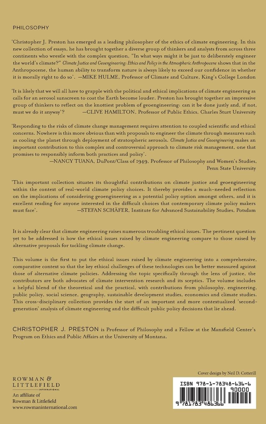 Rückseitencover Climate Justice and Geoengineering