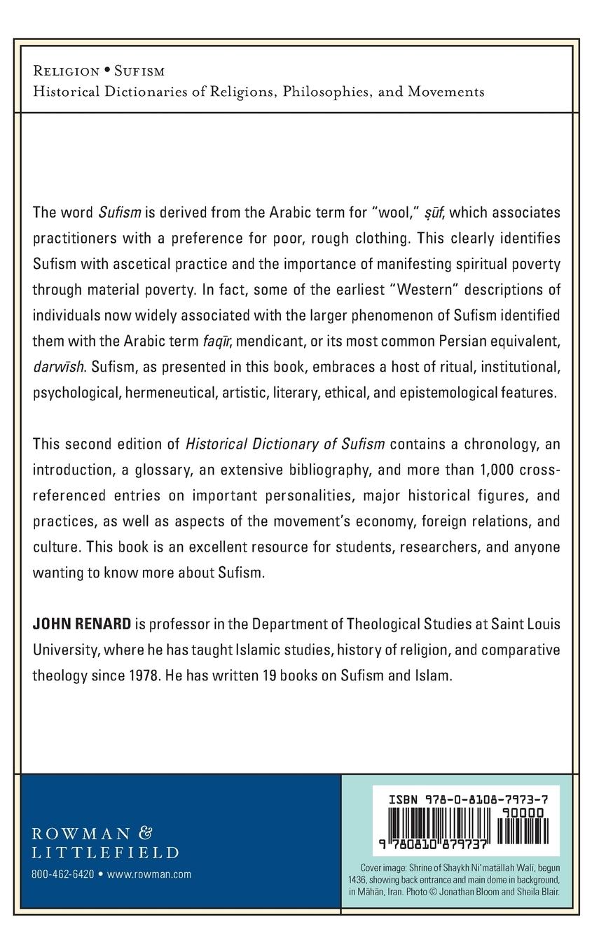 Rückseitencover Historical Dictionary of Sufism