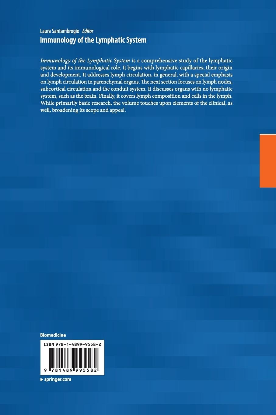 Rückseitencover Immunology of the Lymphatic System