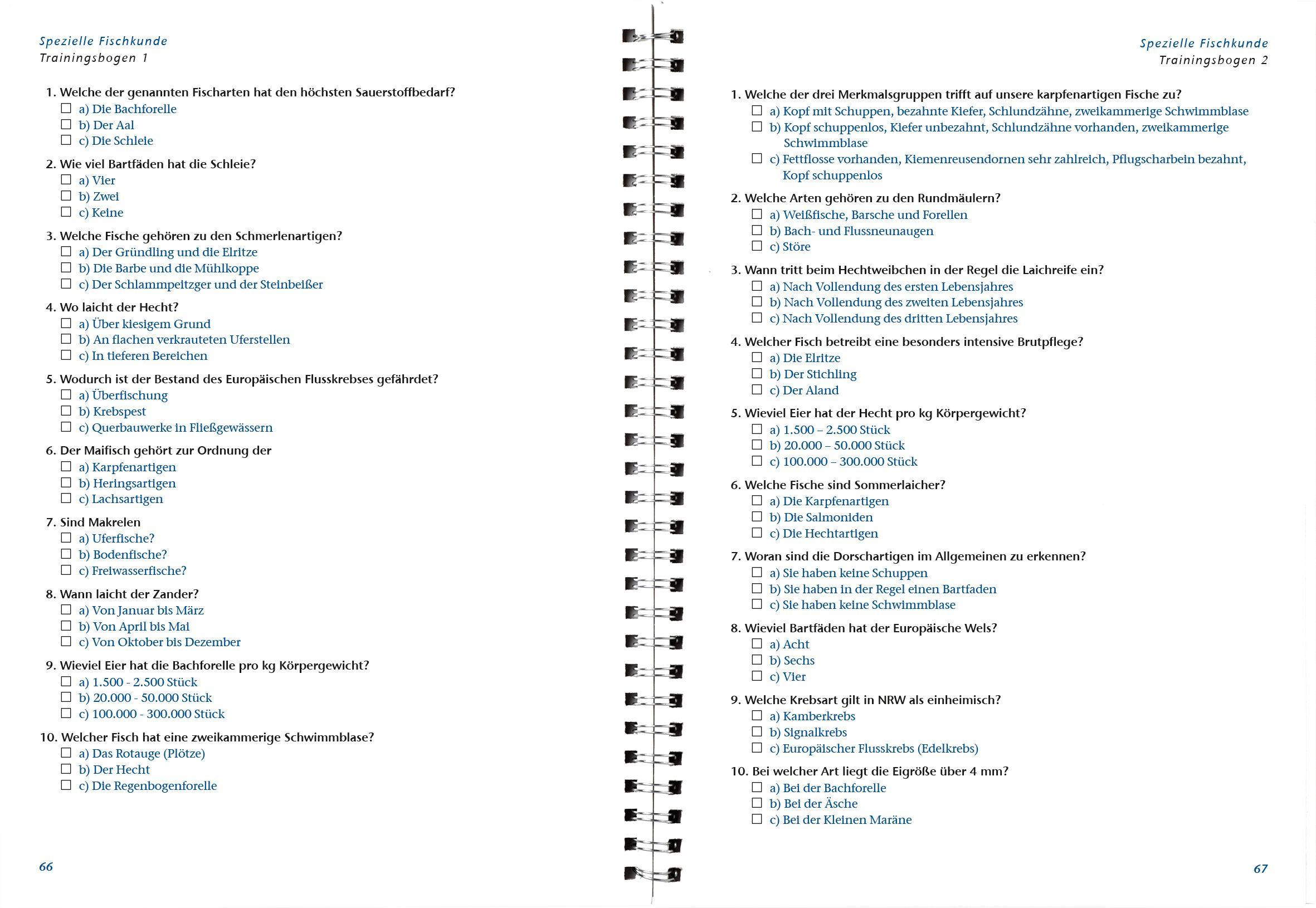 Beispielinhalt (Bild) Arbeitsbuch Fischerprüfung