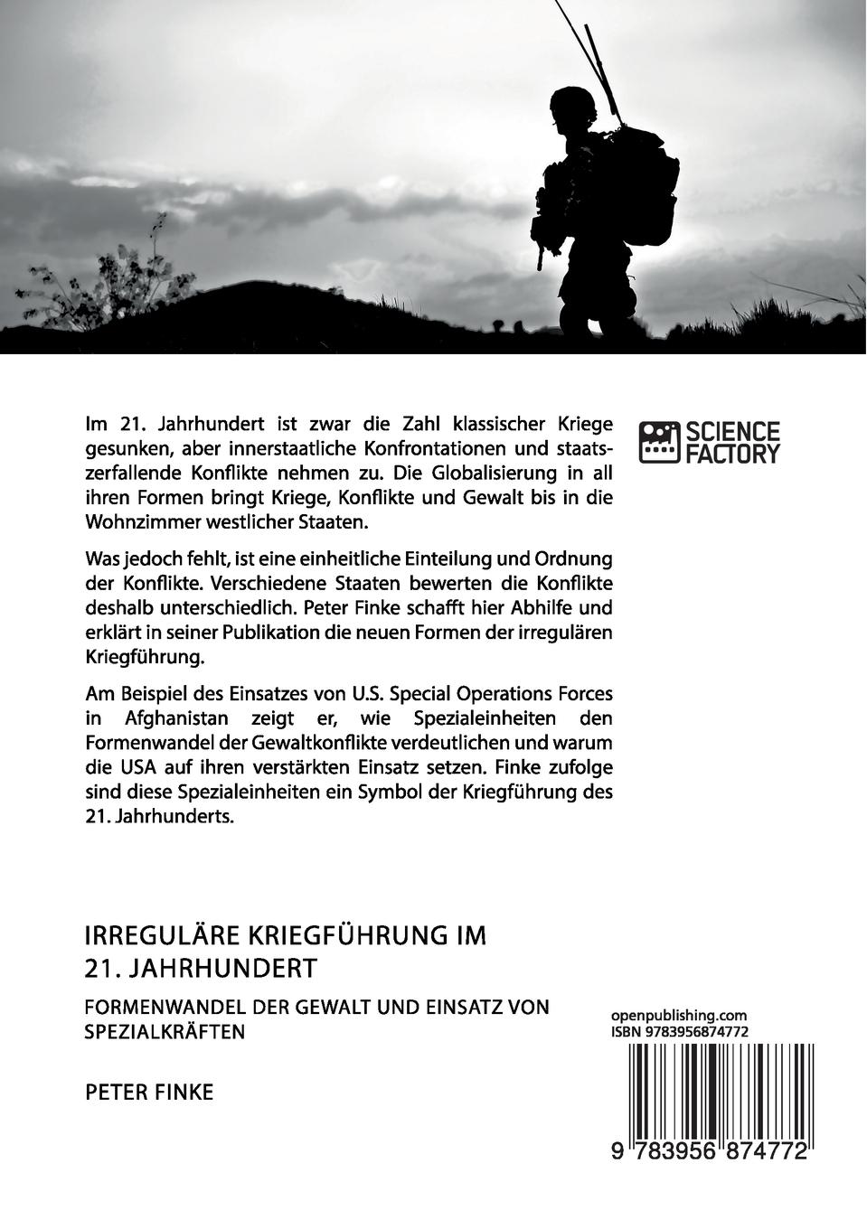 Rückseitencover Irreguläre Kriegführung im 21. Jahrhundert. Formenwandel der Gewalt und Einsatz von Spezialkräften