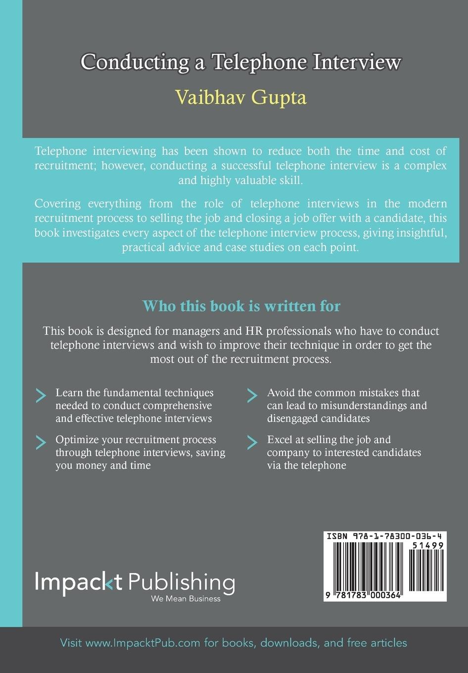 Rückseitencover Conducting a Telephone Interview