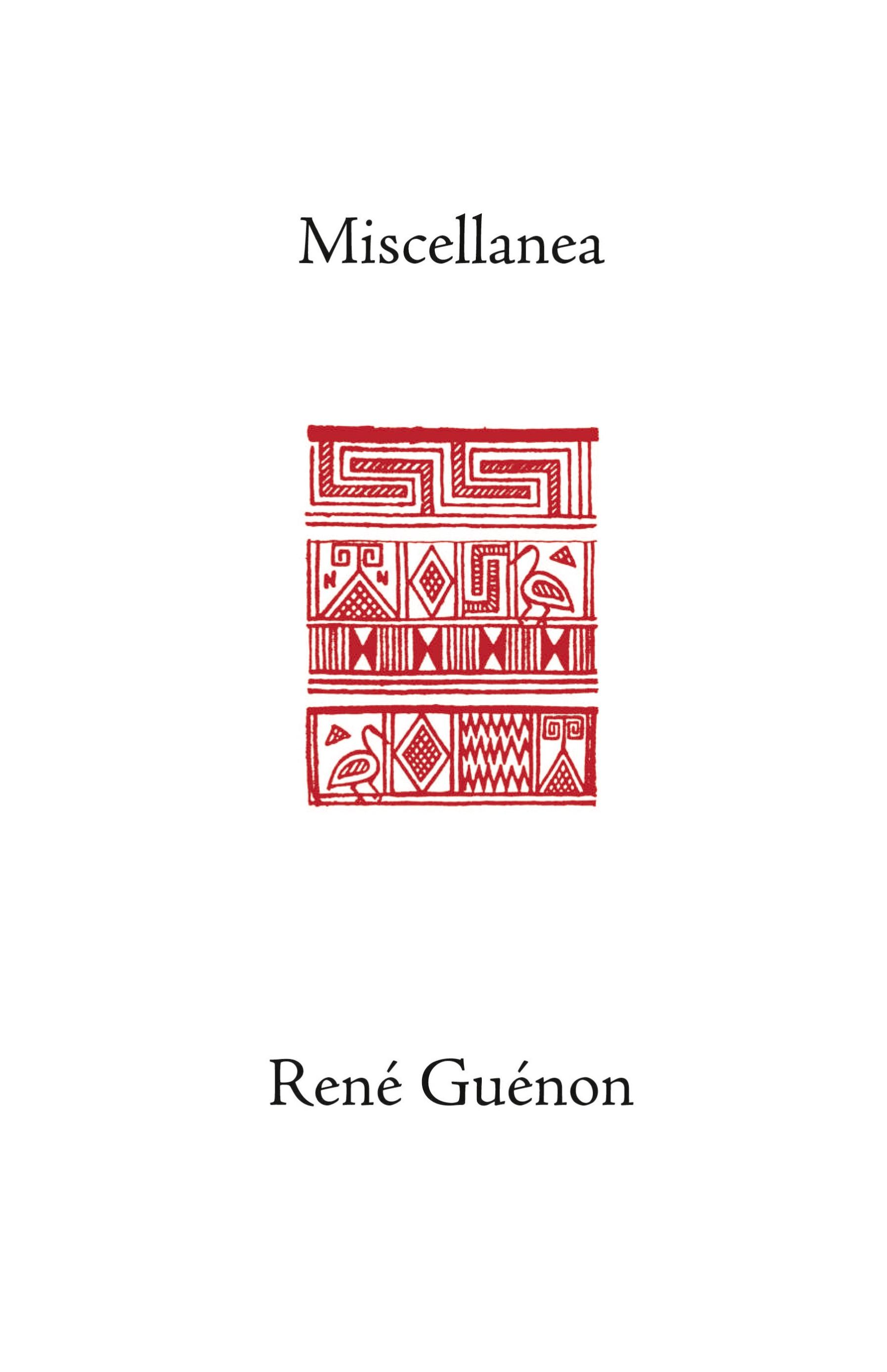 Vorderes Coverbild Miscellanea