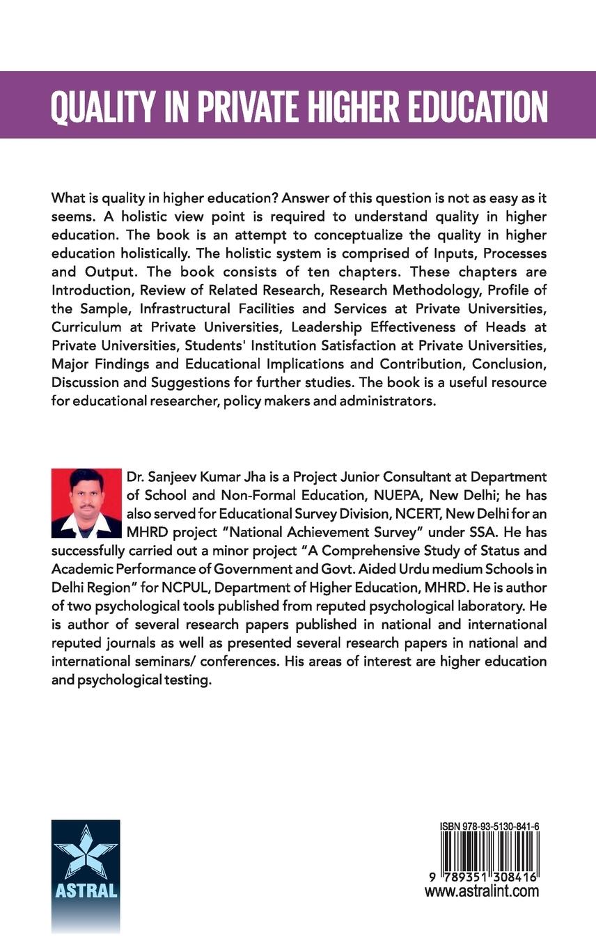 Rückseitencover Quality in Private Higher Education