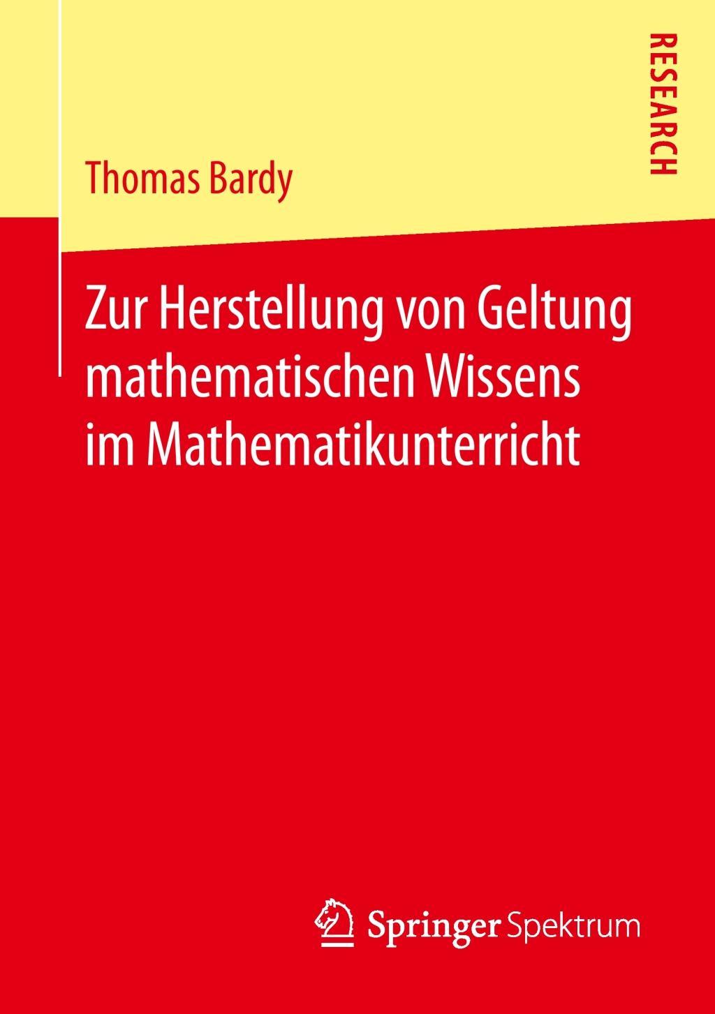 Vorderes Coverbild Zur Herstellung von Geltung mathematischen Wissens im Mathematikunterricht