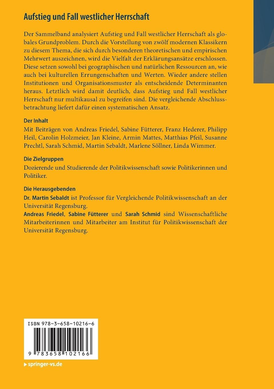 Rückseitencover Aufstieg und Fall westlicher Herrschaft